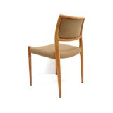 Ensemble de 4 chaises vintage par Niels Moller model 80 en chêne