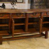 Brutalist sideboard in elm by Aranjou 1950s
