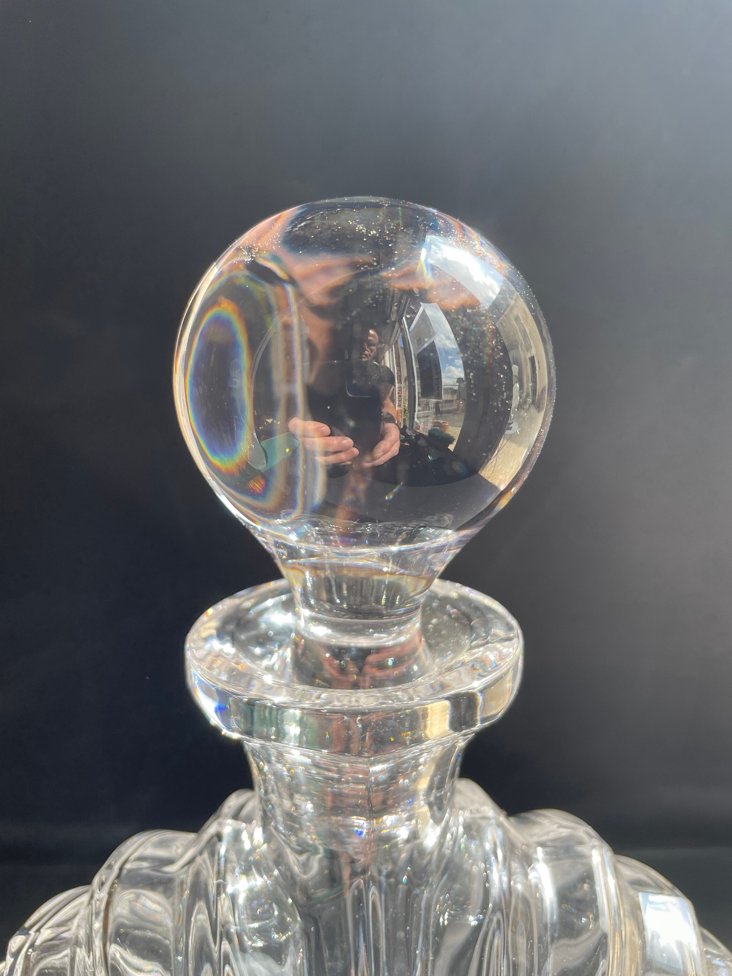 Perfume or strong alcohol bottle