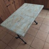 Marble bistro table with iron foot