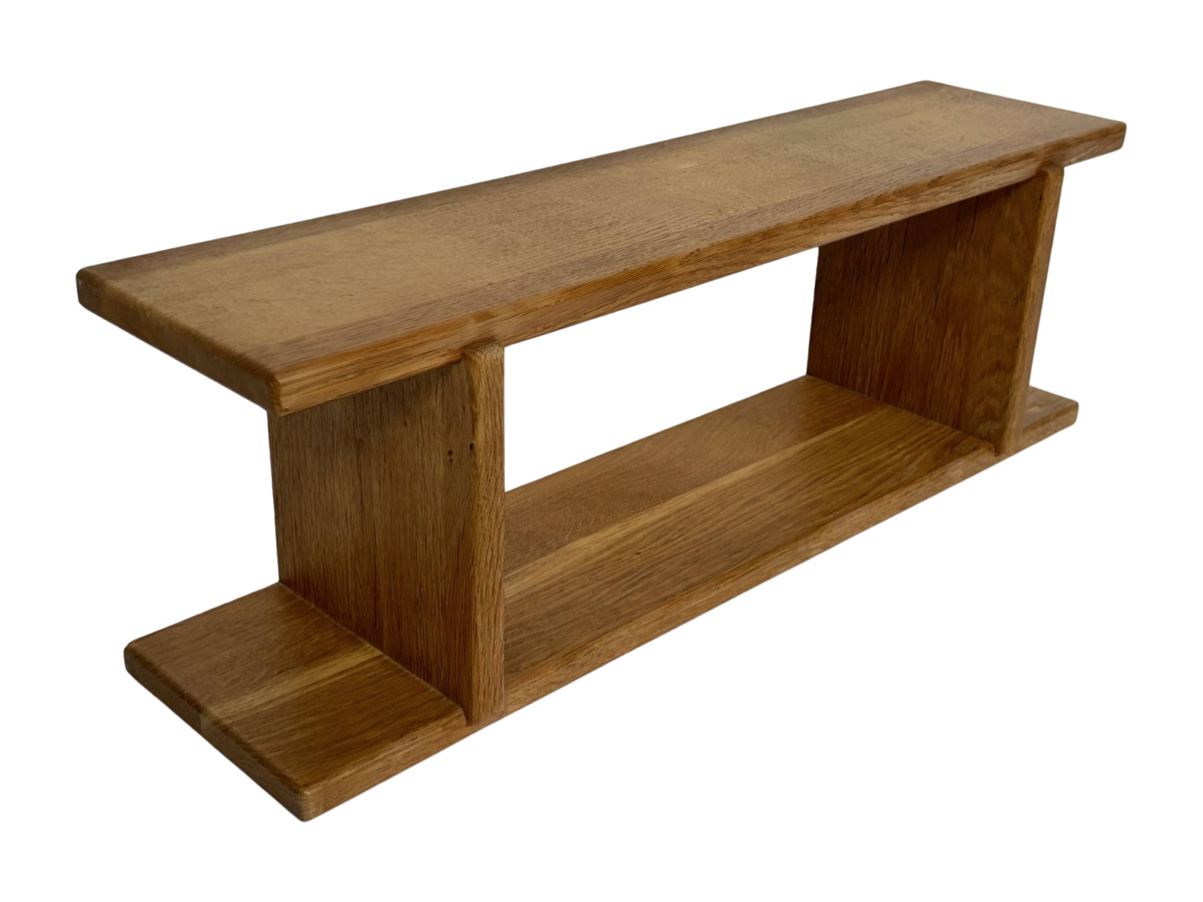 Vintage oak wall / book shelf 1970s wood minimalist design
