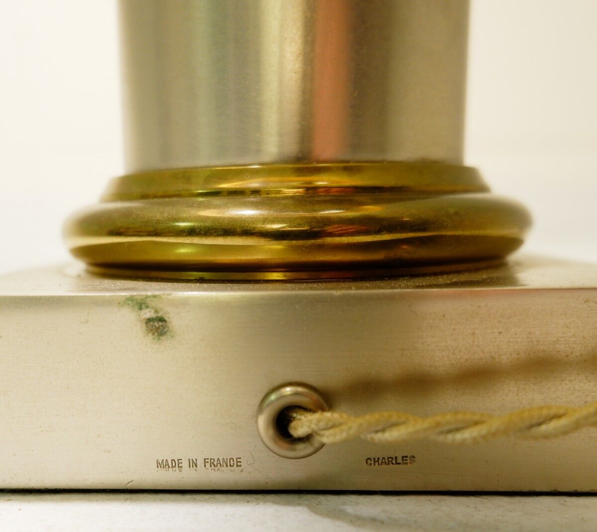 Maison Charles brass lotus desk lamp, 1960s