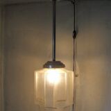 Suspension Deco with frosted glass globe
