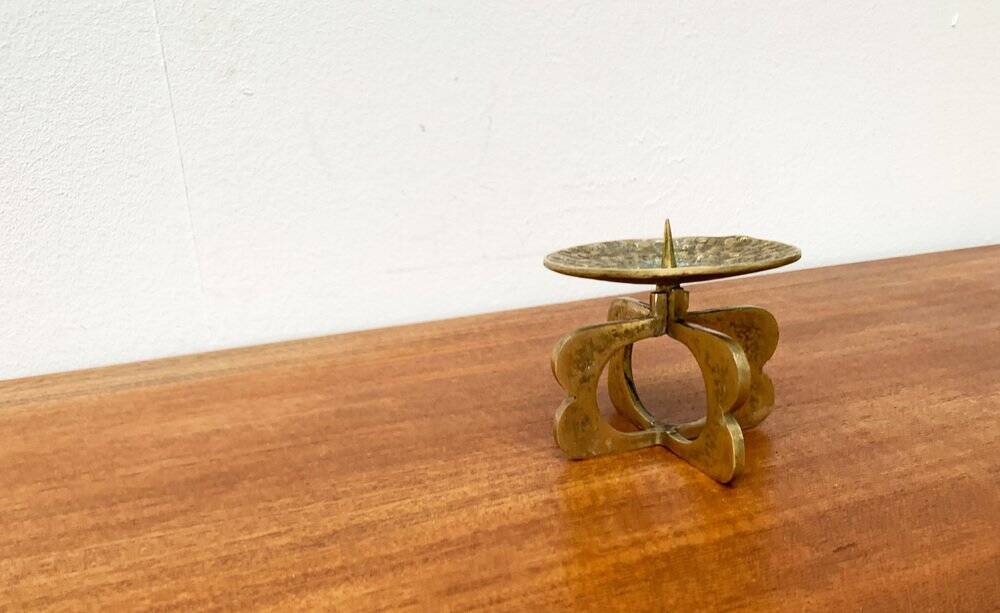Mid-century brutalist metal candlestick, 1960s