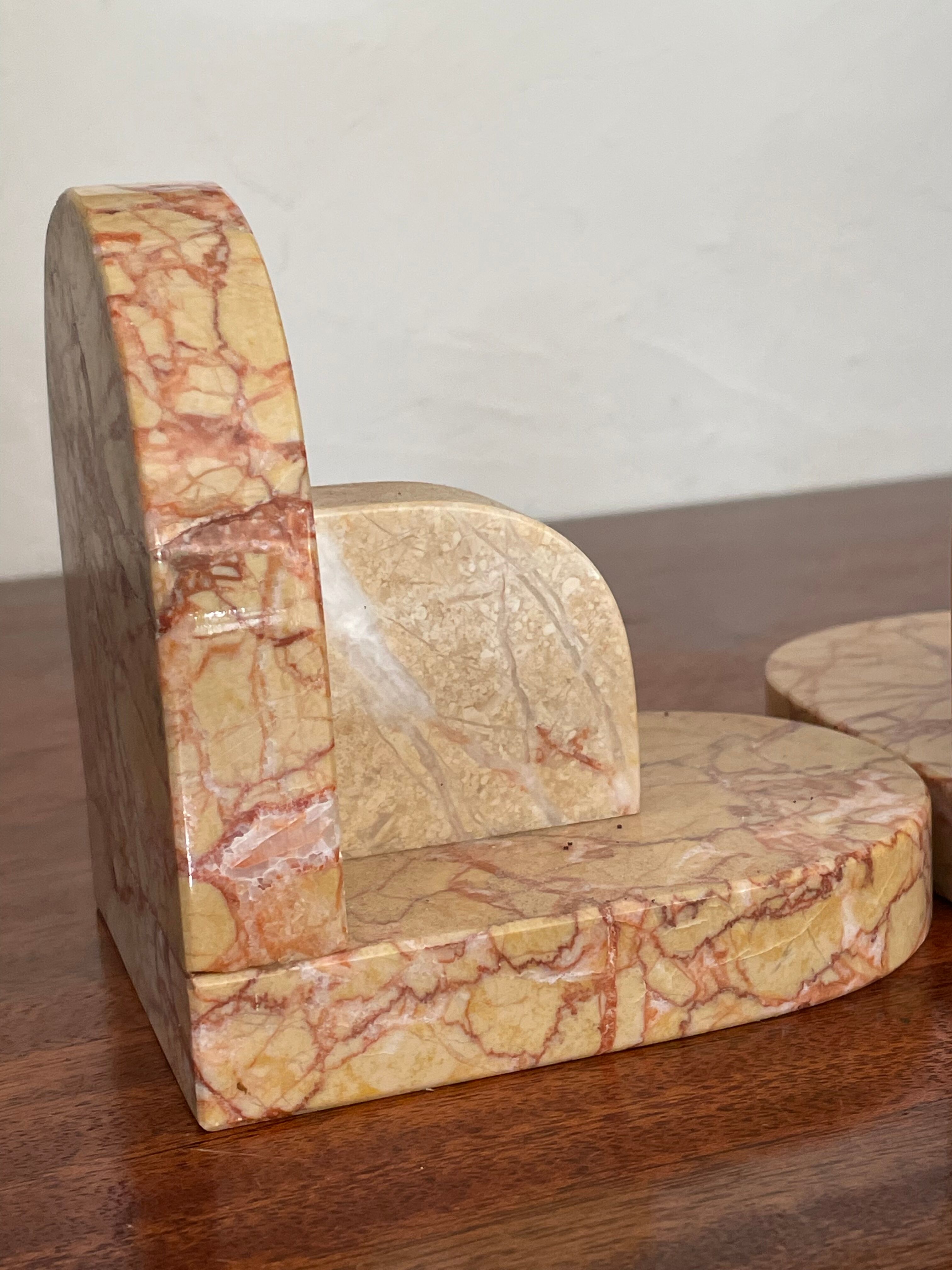 Pair of Art Deco marble bookends