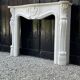 Louis XV style white Carrara marble fireplace circa 1980