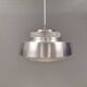 Hanging lamp in aluminium and hard pressed crystal glass. Denmark 1980s
