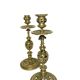 Paire de flambeaux bronze ciselé de feuillages XIXème