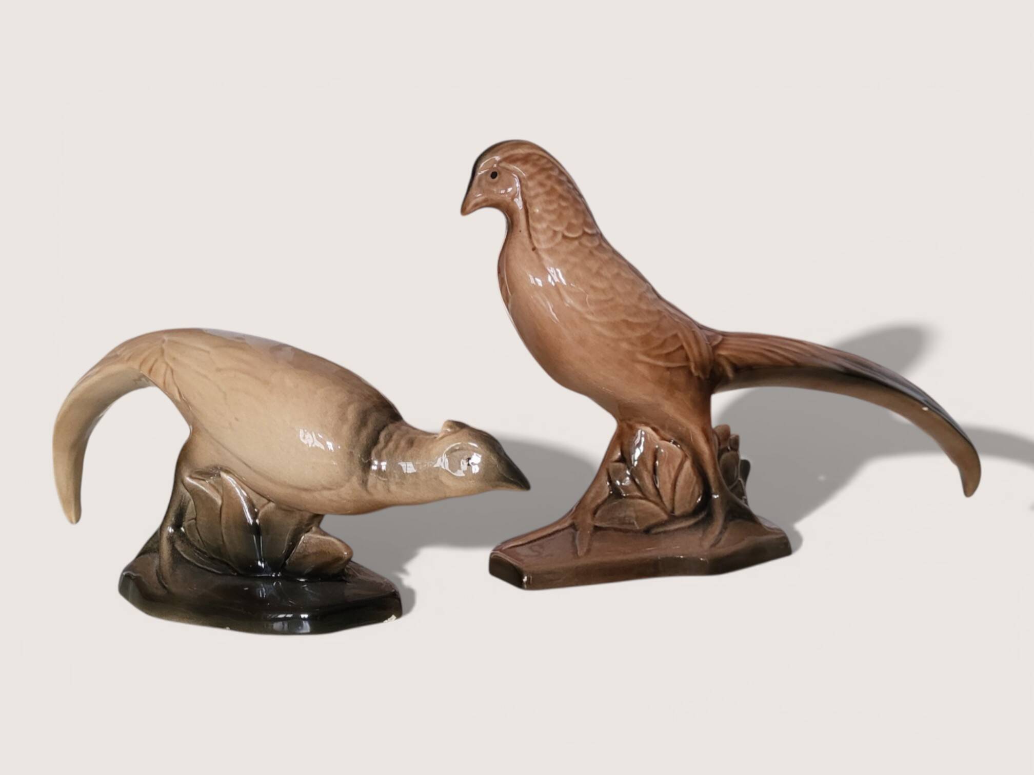 Pair of ceramic pheasants