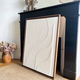 Minimalist white relief painting