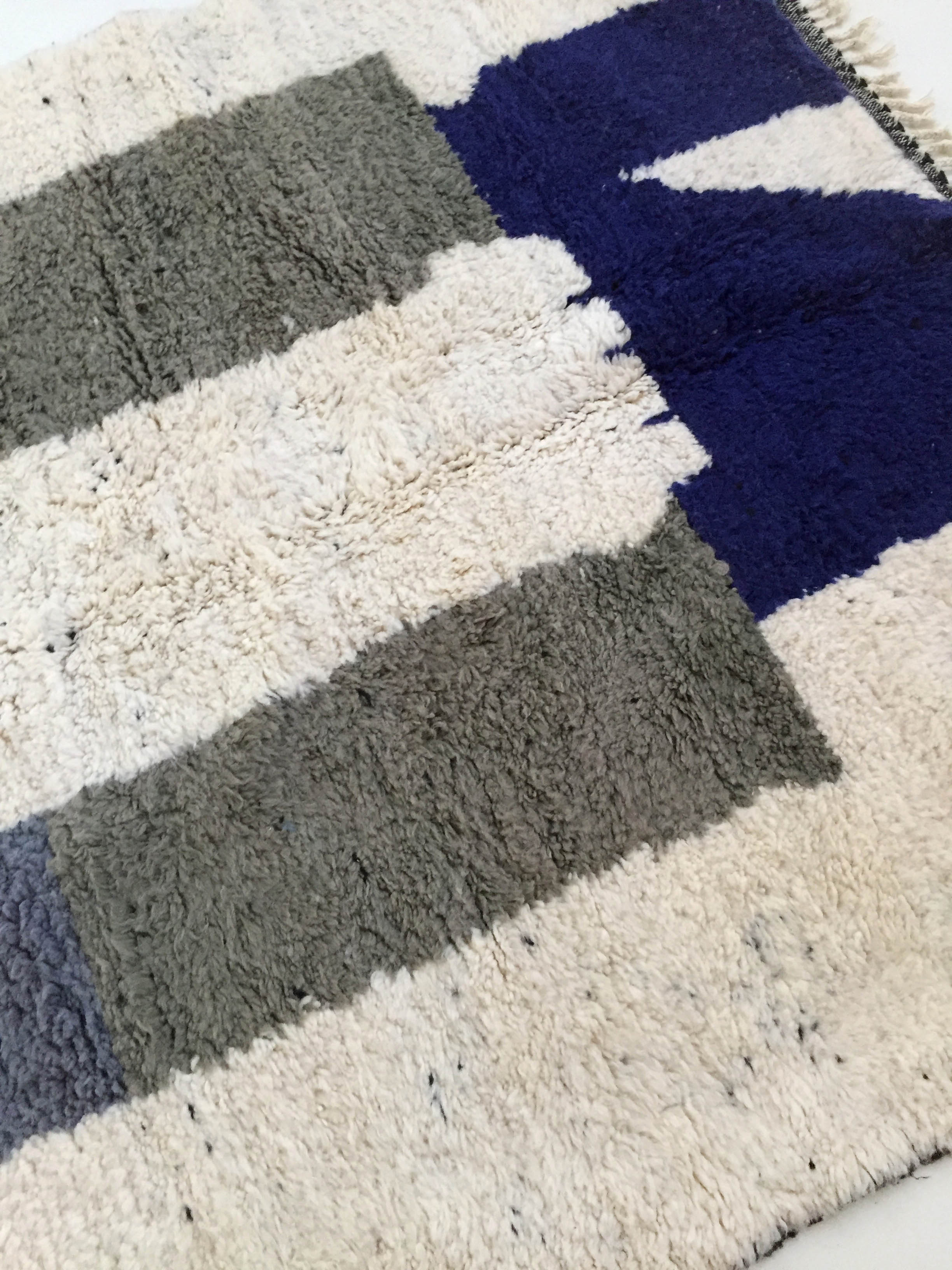 Moroccan Berber carpet Beni Ouarain ecru with colorful patterns 264x164cm