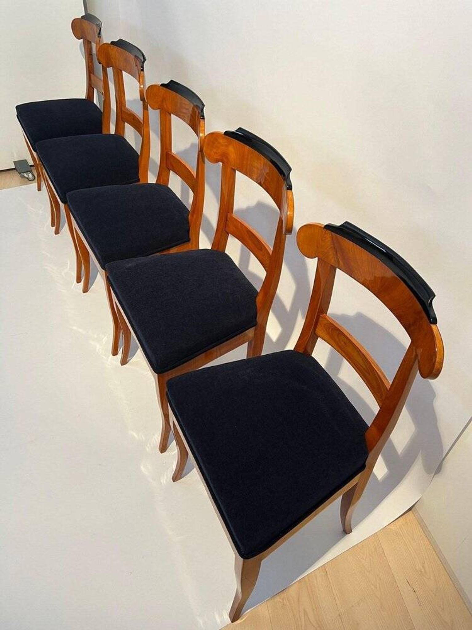Biedermeier Chairs in Cherry Wood, Germany, 1830s, Set of 5