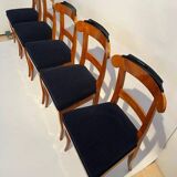 Biedermeier Chairs in Cherry Wood, Germany, 1830s, Set of 5