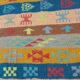 Traditional handmade multicolored striped margoum rug -150x75cm