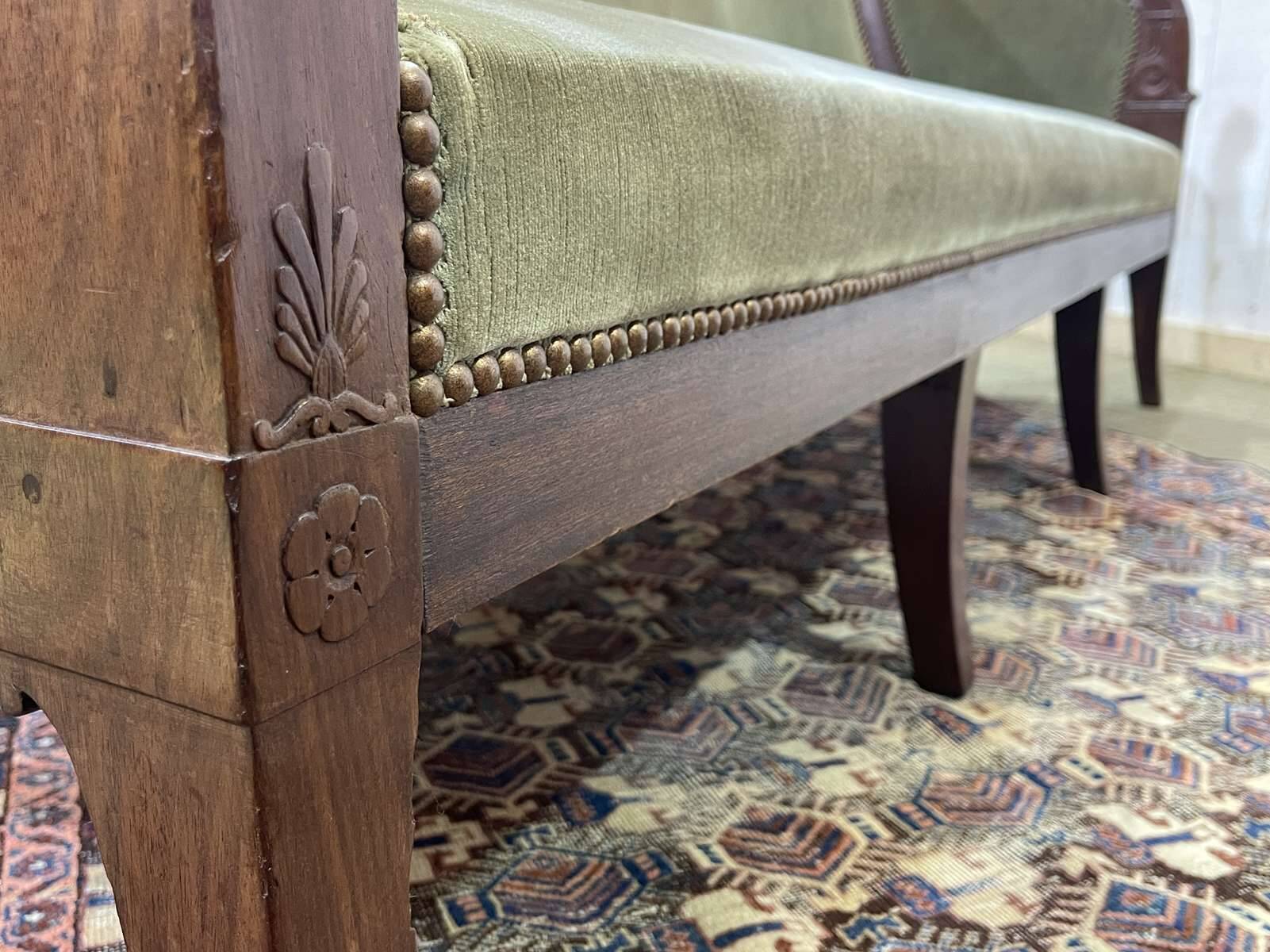 19th century Empire mahogany bench