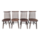 Set of 4 wooden slatted chairs in Scandinavian style