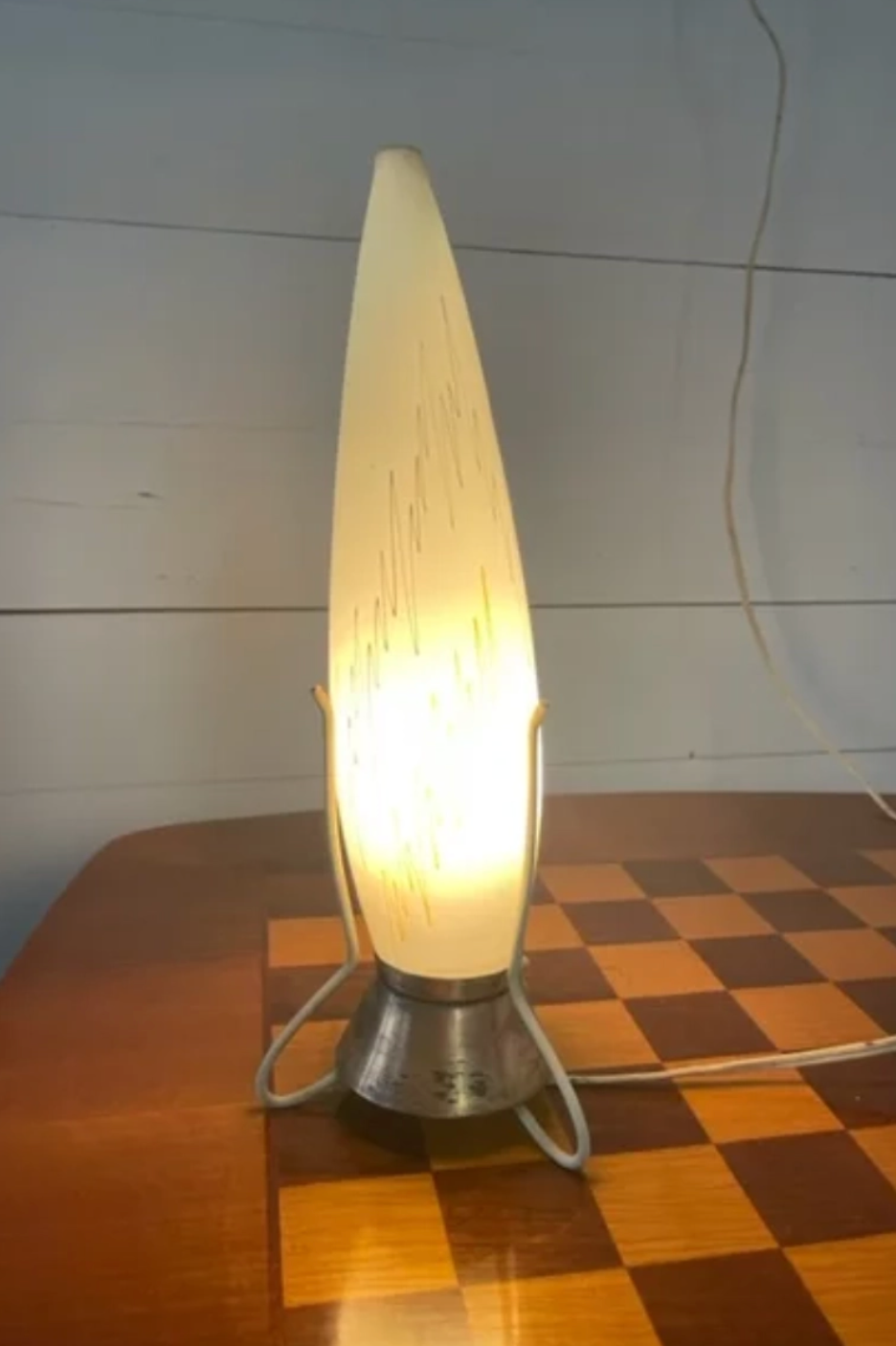 Vintage rocket table lamp space age 1950