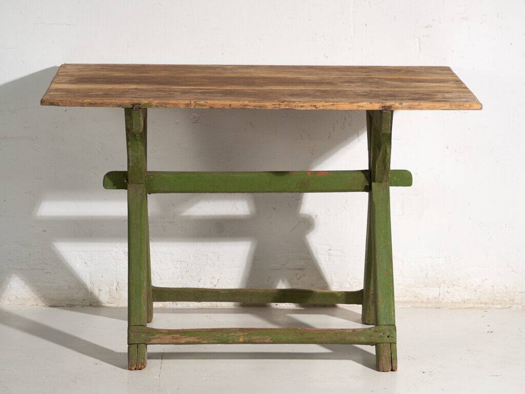 Antique trestle table made of pine wood – Central Europe, circa 1900