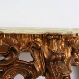 20th century wood-carved Louis XV style console with marble top, France ca. 1970