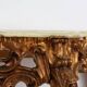 Console en bois sculpté de style Louis XV avec plateau en marbre, France vers 1970