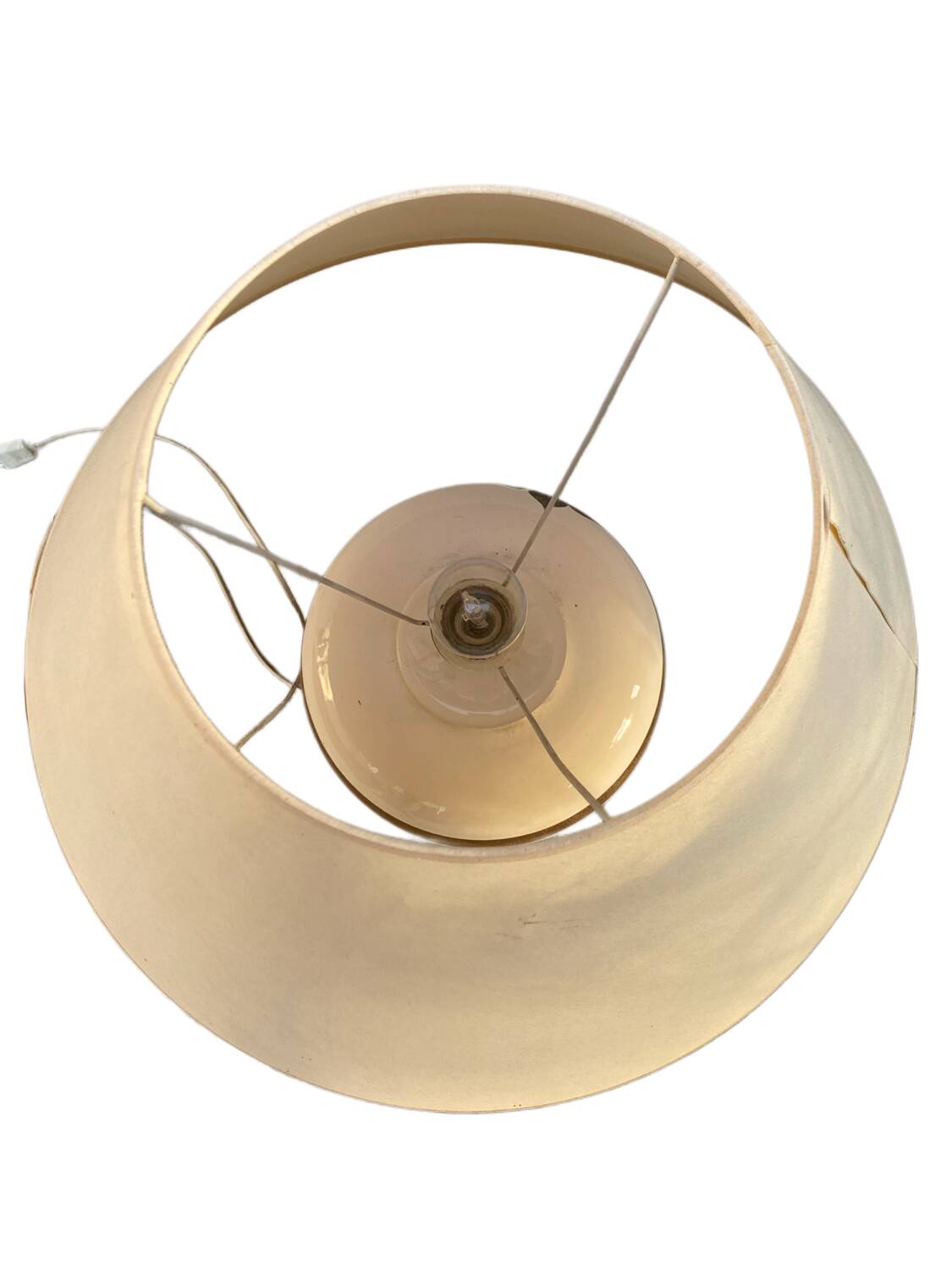 Large table lamp in white and gold porcelain