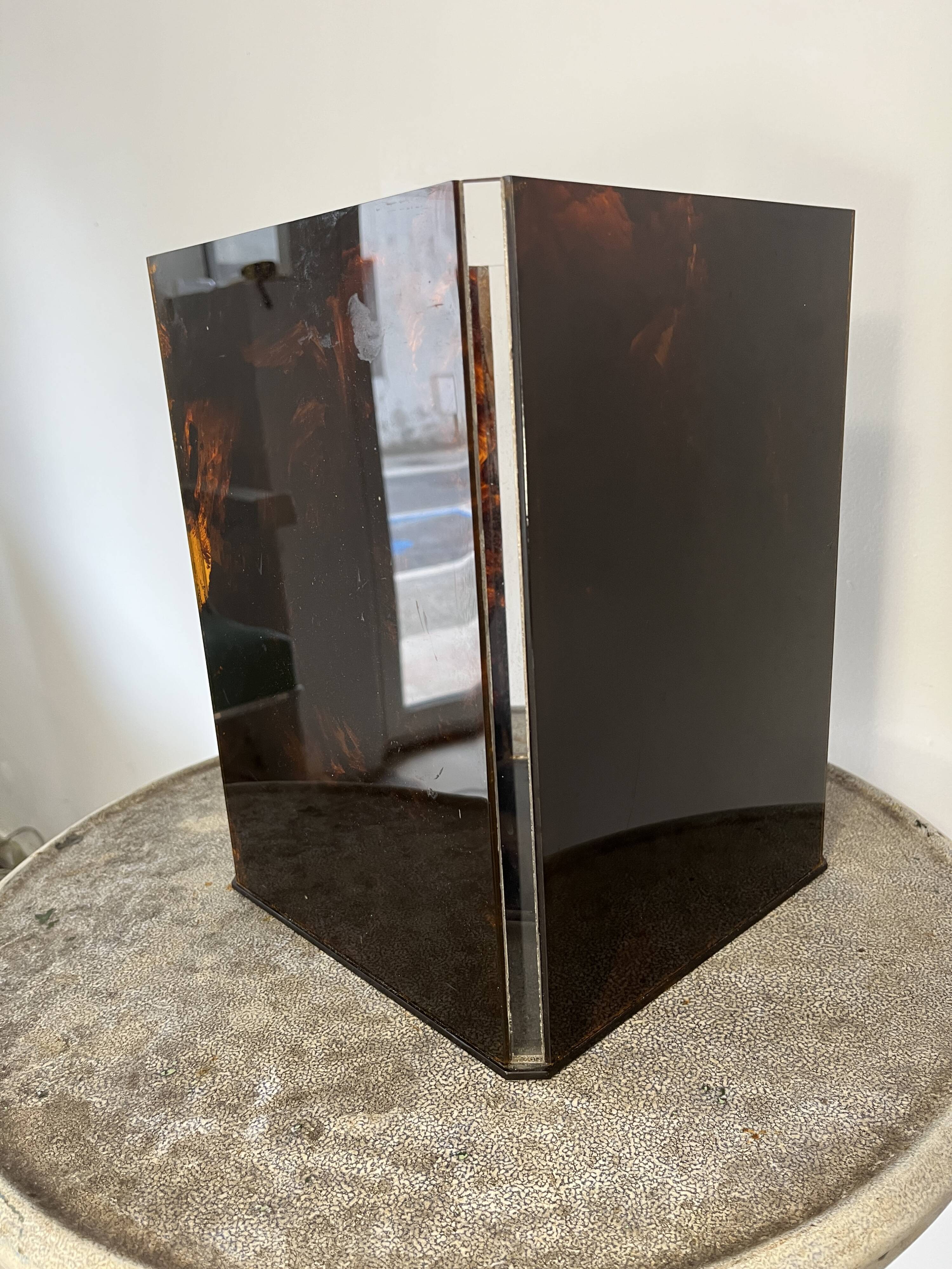 1970s design plexiglass wastepaper basket