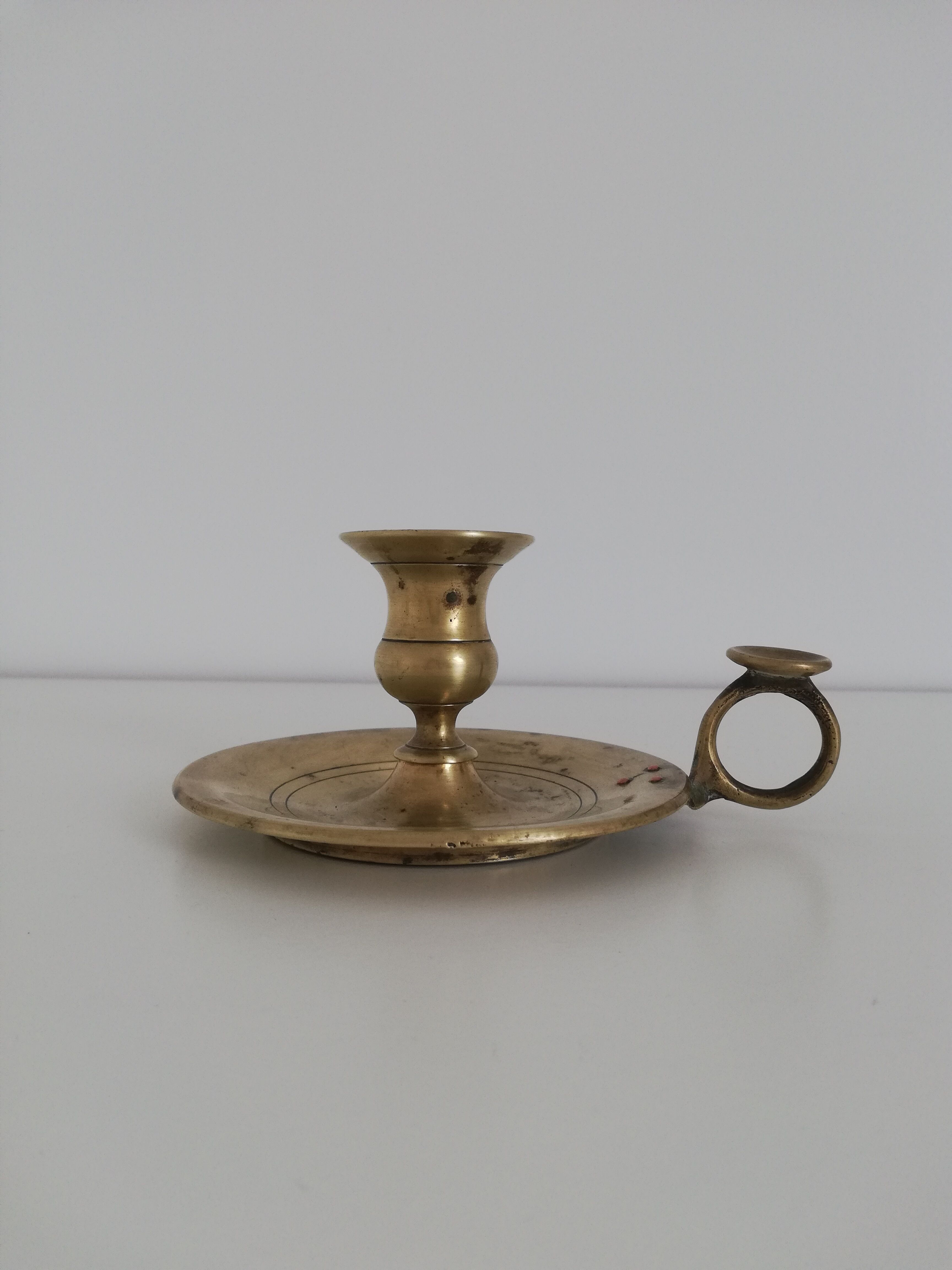 Vintage brass chamber candle holder