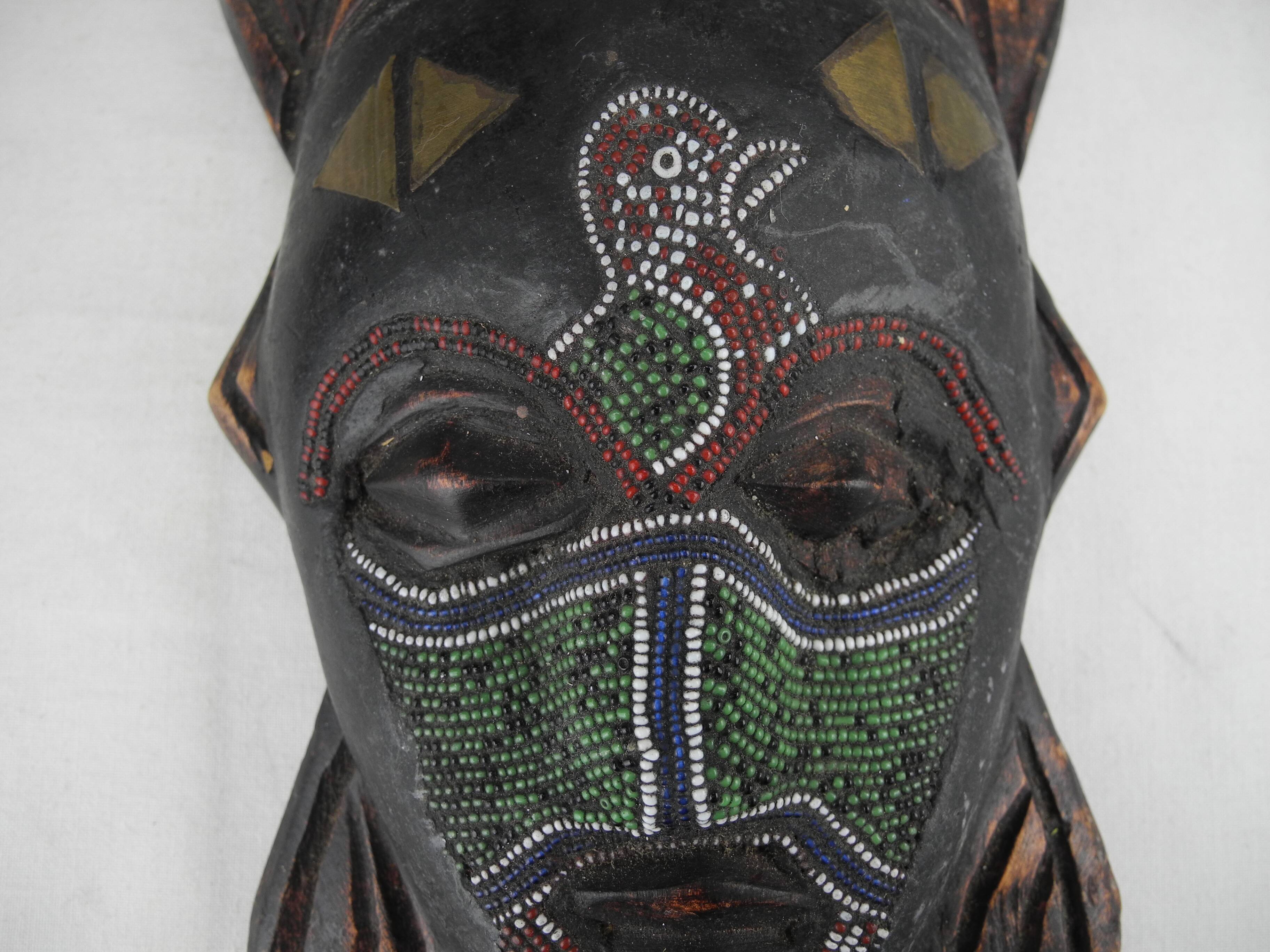 Old beaded african mask ghana ashanti old beaded african mask