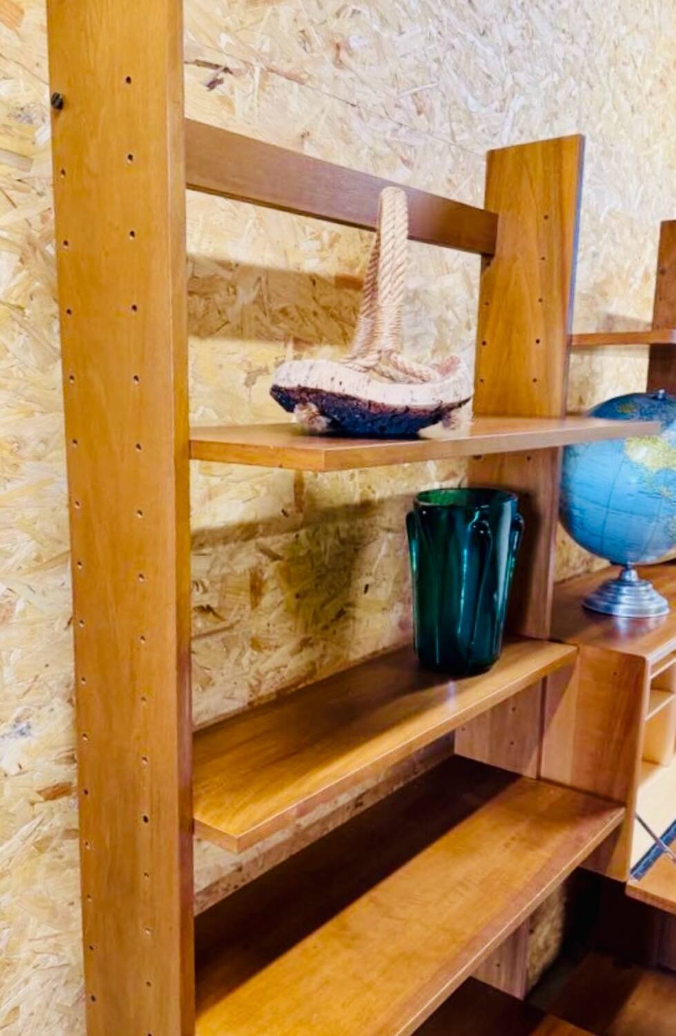 1960s Teak Composable Wall Shelf Library
