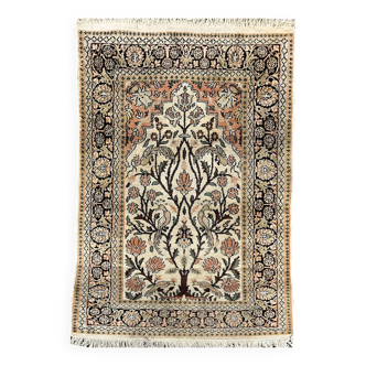 Tapis d'orient Kashmir Soie : 1.54 x 0.91 Mètres