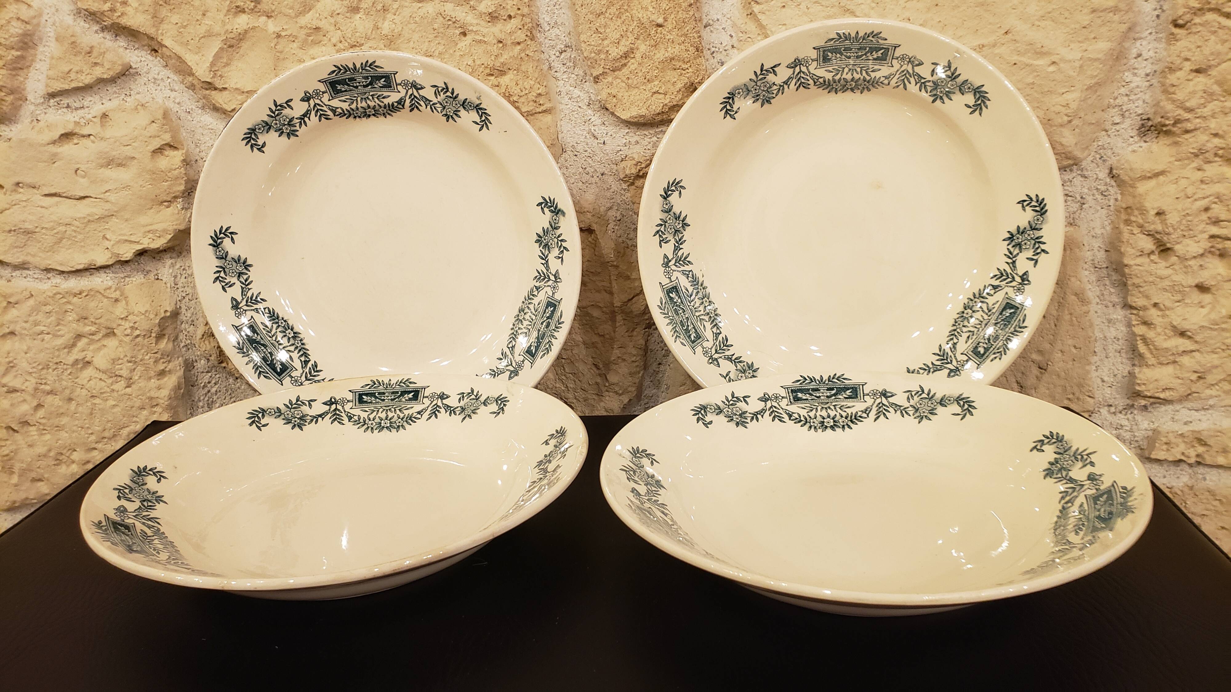 4 Longchamp ironware soup plates