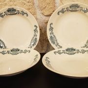 4 Longchamp ironware soup plates