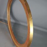 Old oval frame gilded wood with gold leaf 58.5x48.5 cm, foliage 49.8x40.8 cm SB