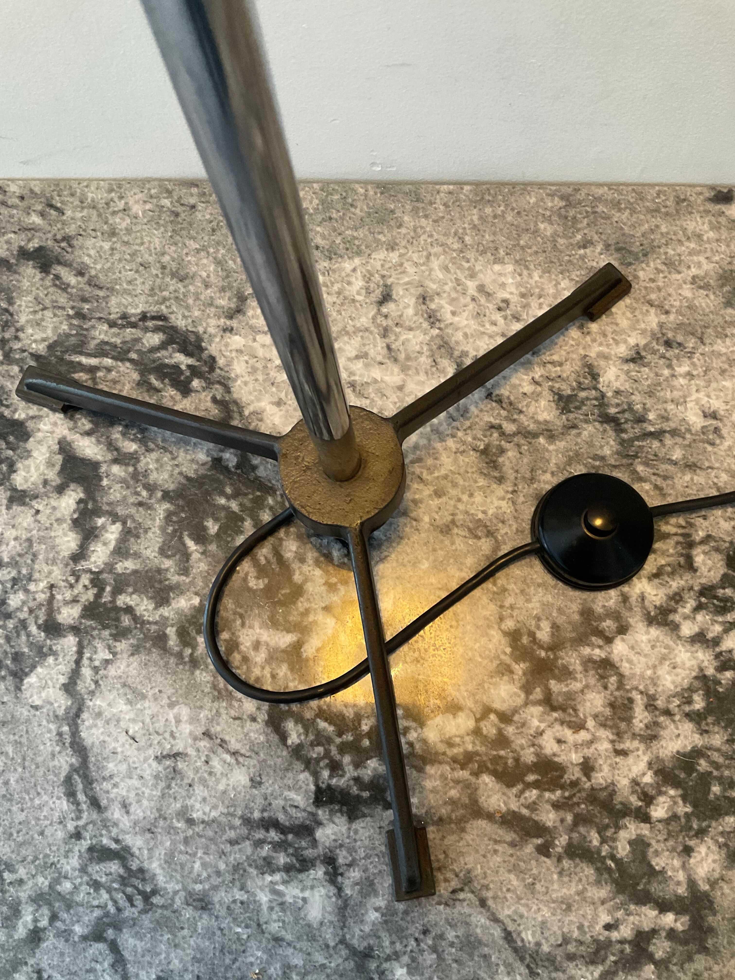 1970s floor lamp in metal and teak