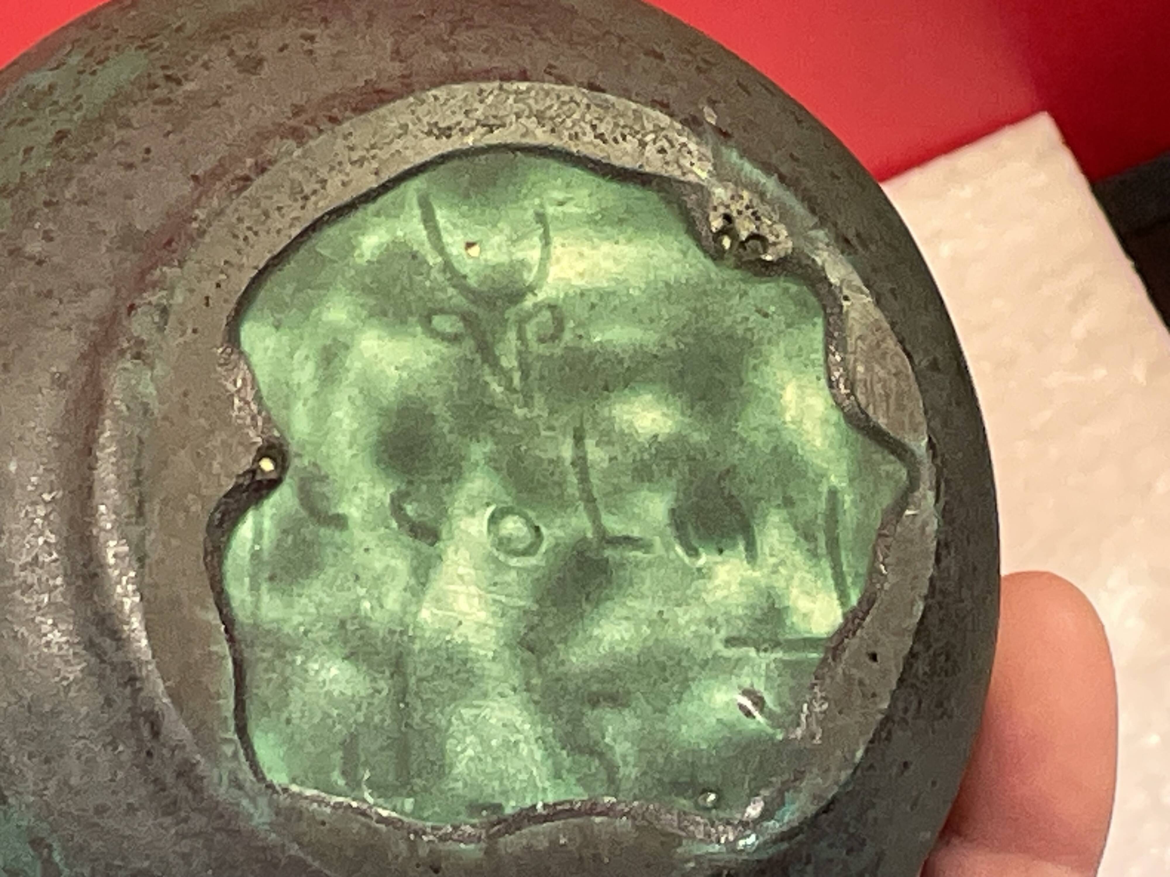 Accolay ear vase Ceramic Turquoise Blue & yellow 17 cm