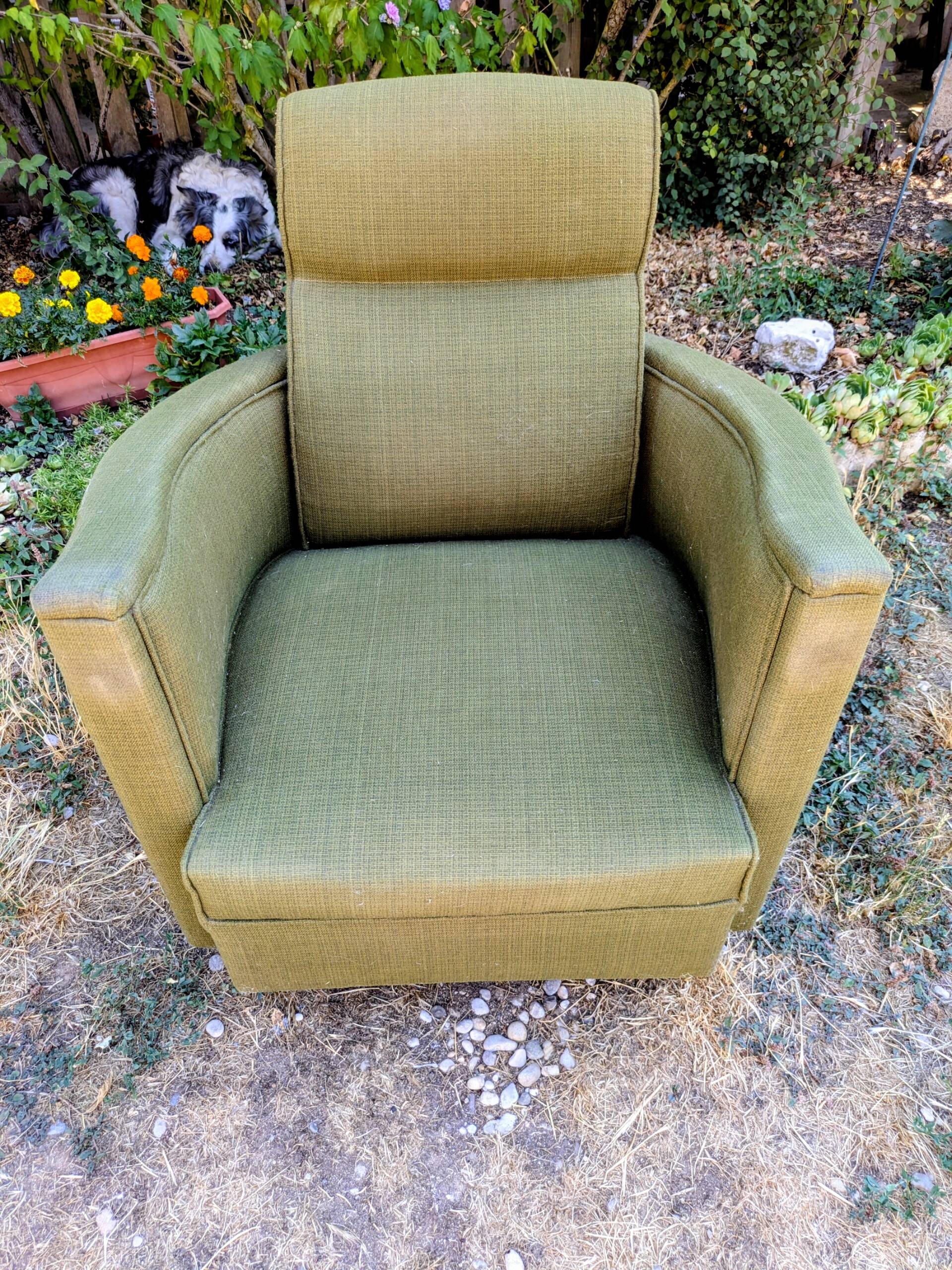 Pair of vintage studio armchairs in Art Deco style.