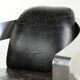 Vintage aviator design armchair in cowhide leather with aluminium