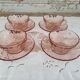 Set of 4 vintage tea cups or long coffee in rosaline Arcoroc France