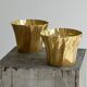 Pair of Kasper Mobach vases in pottery with golden glaze from the 1990s.