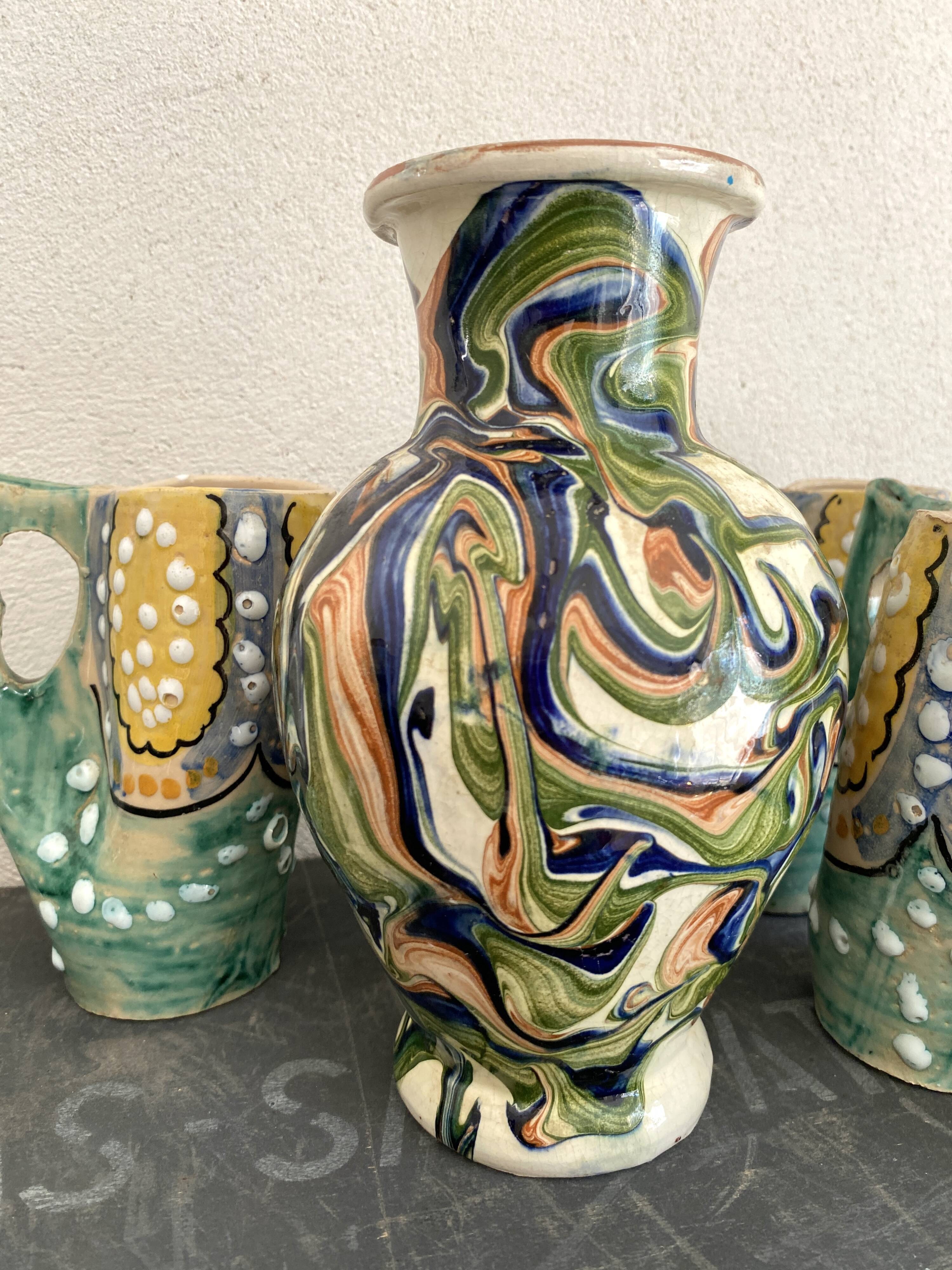 Mixed earth ceramic vase