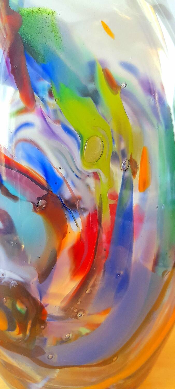 Multicolored Murano glass vase