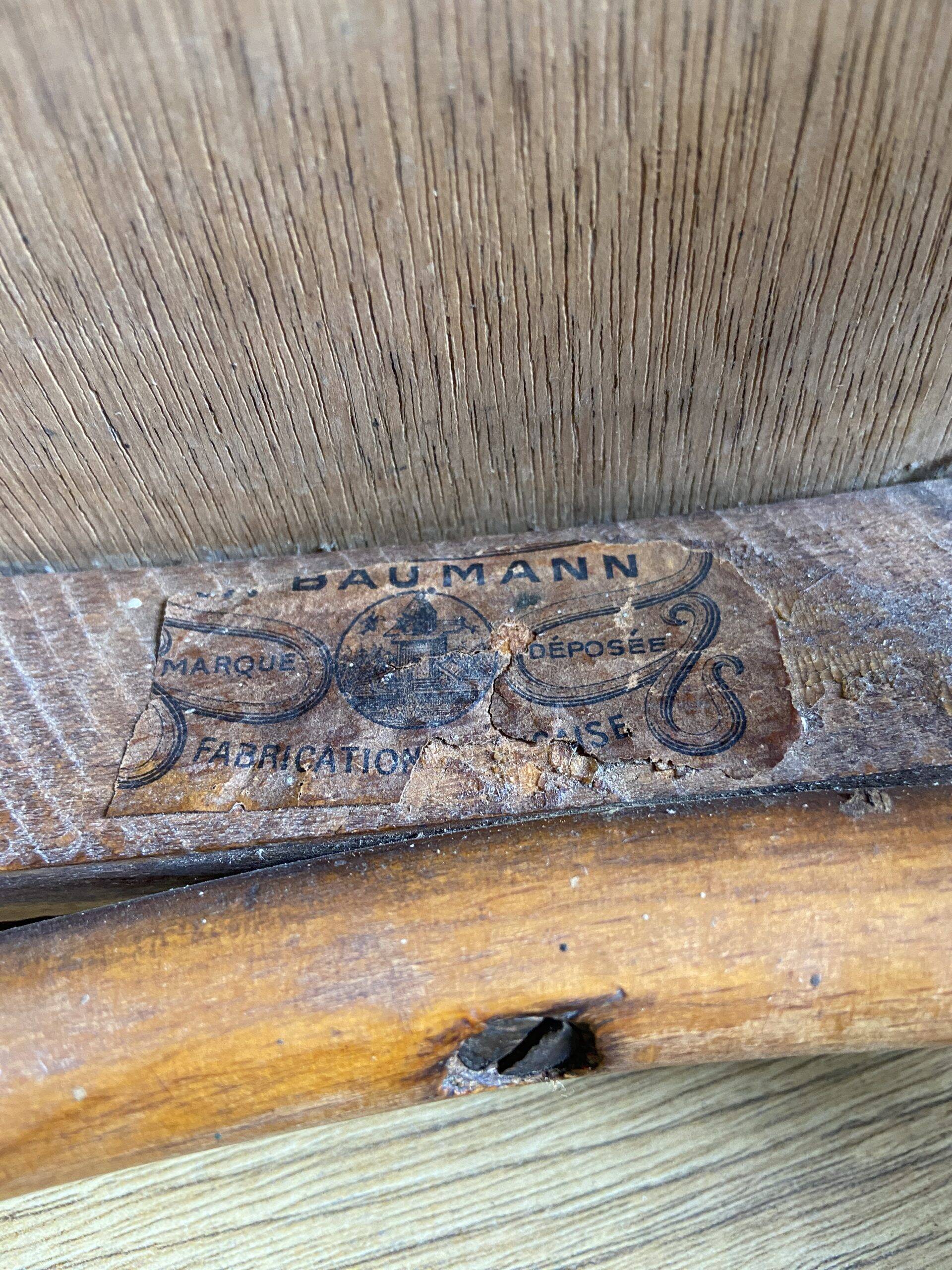 Chaise bistrot baumann bois et assise tissus