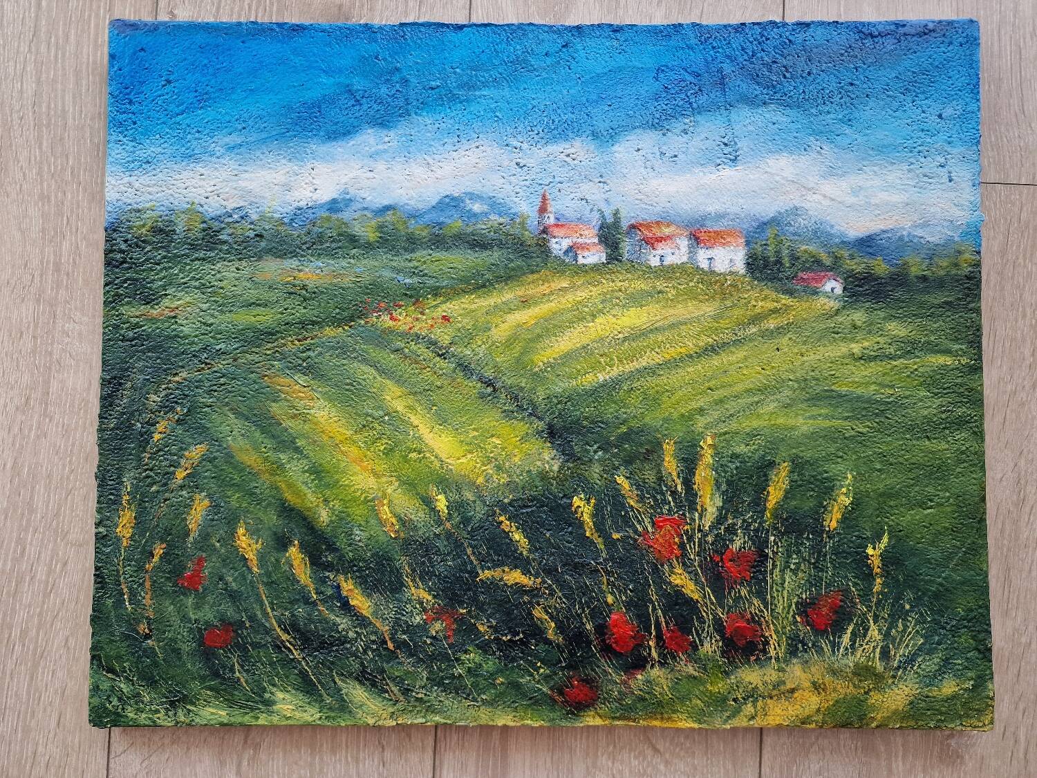 Bucolic landscape painting