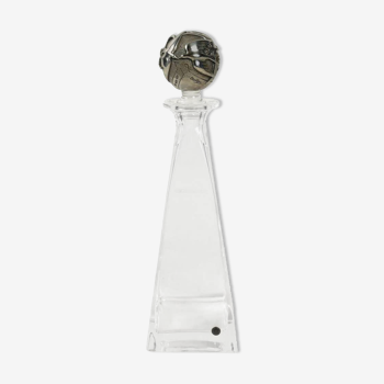 Glass and silver carafe by Ottaviani, Italy, 1970s