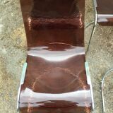 Chairs in plexiglas with chrome metal base