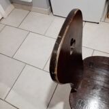 Ancienne chaise en bois brutaliste montage vintage