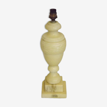 Italian Vintage Cream Alabaster Urn style Table Lamp Base Square Plinth 3967