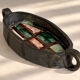 Oval bowl with two handles in glazed ceramic, 1970-71