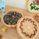 Round raffia box - vintage