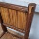 Pair of solid wood and bamboo chairs, brutalist style, 90 cm